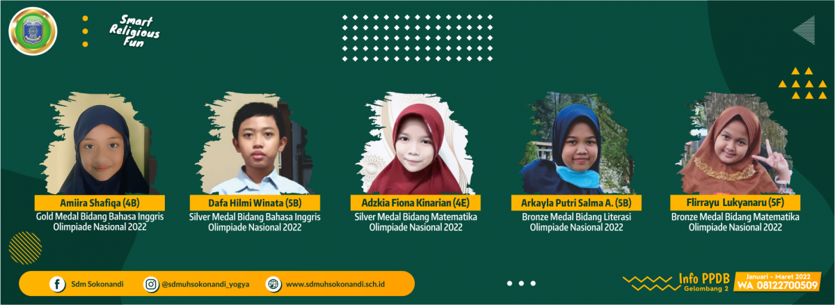 Siswa SD Muhammadiyah Sokonandi Sabet 6 Juara Olimpiade Nasional 2022